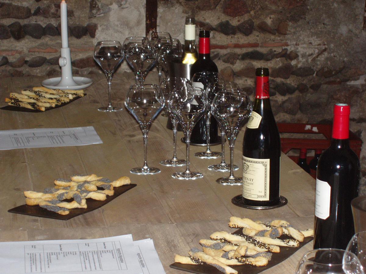 Dégustation vin dans la cave du Château de Matel